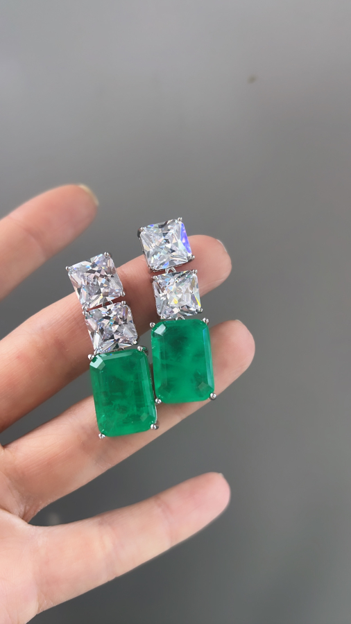 Emerald Paraiba Küpe 